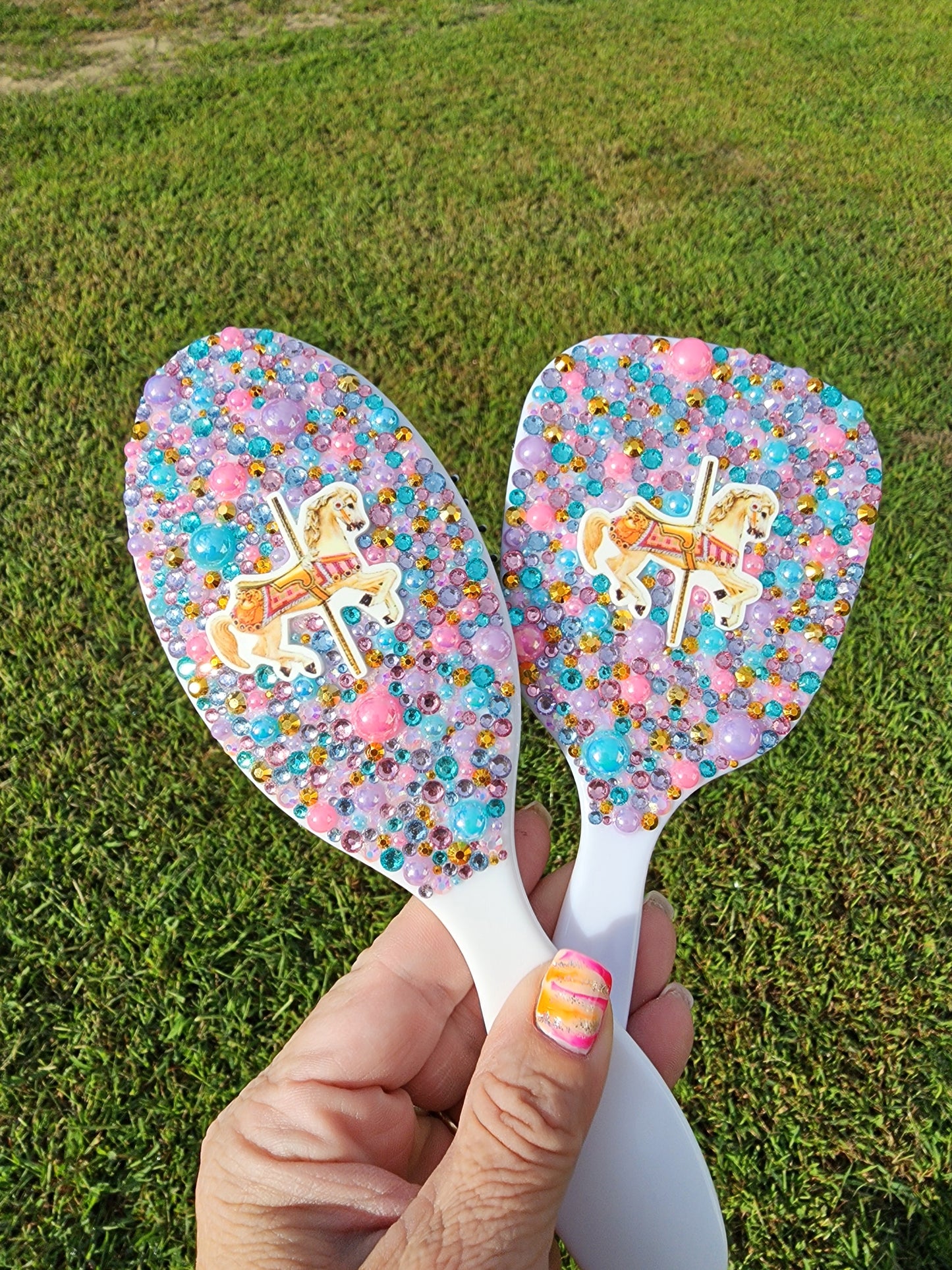 Youth size brush and mirror set