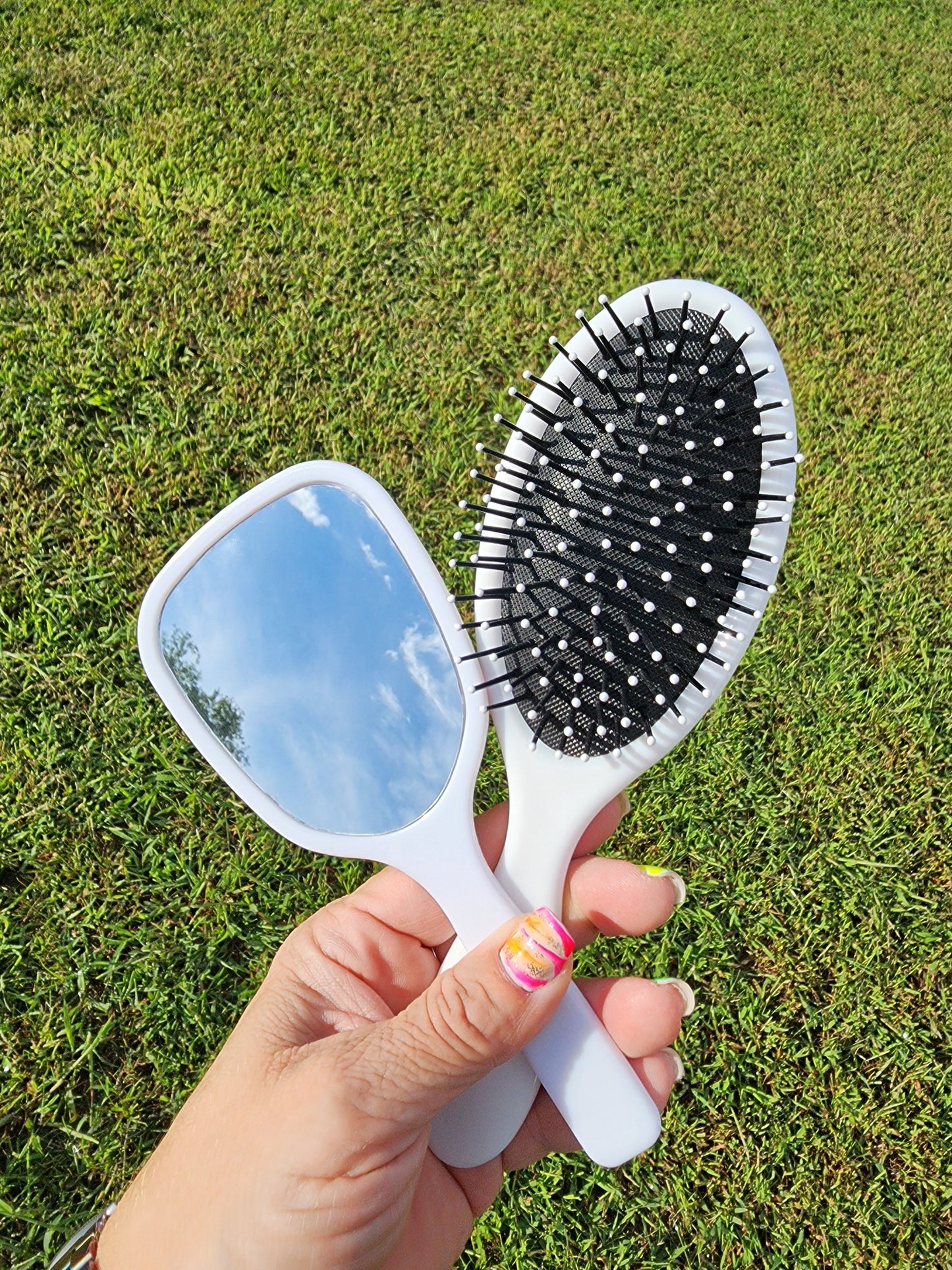 Youth size brush and mirror set